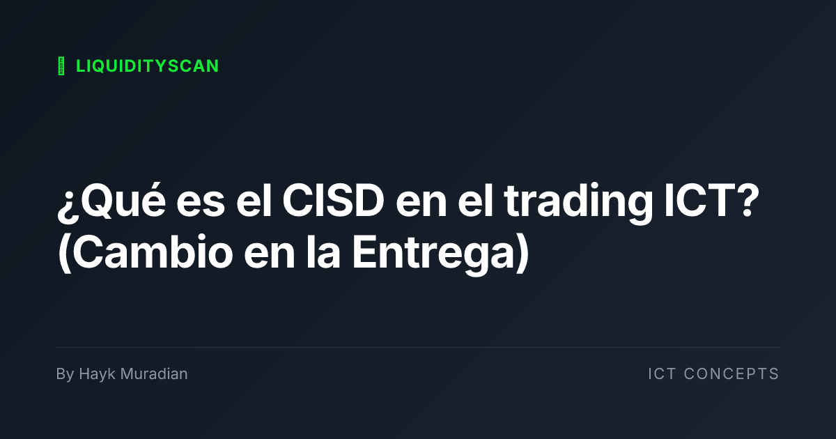 ¿Qué es el CISD en el trading ICT? (Change in State of Delivery)